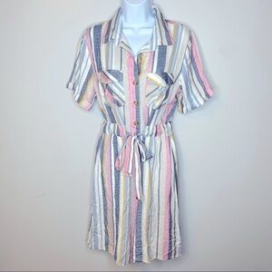 Style Envy Striped Button Down Dress Size M‎